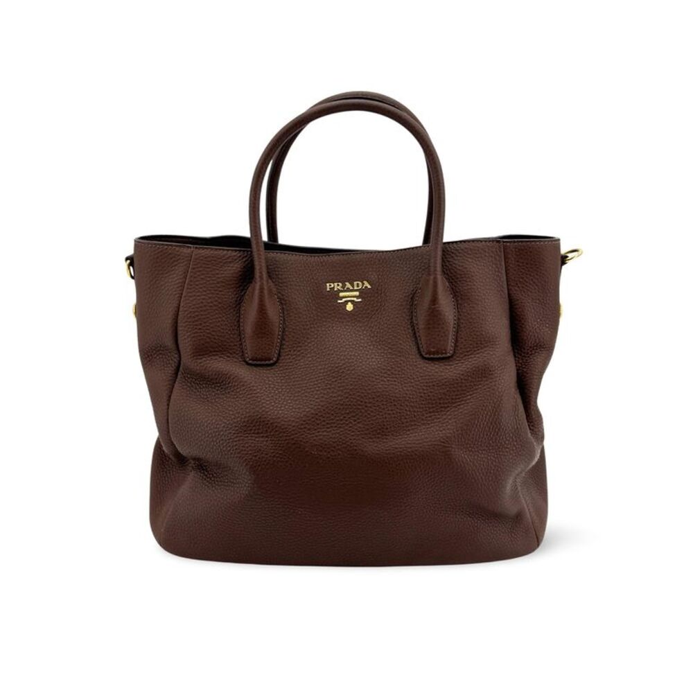 Prada Vitello Phoenix Tote Bag Brown